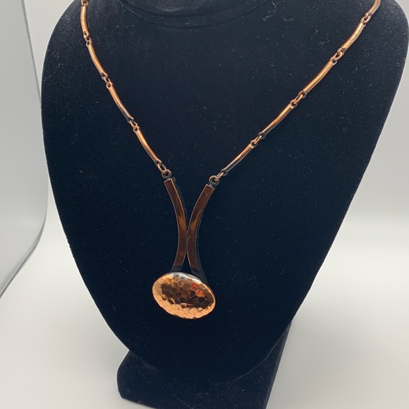 💝 Vintage Solid Copper Modernist Necklace - Picture 6 of 6